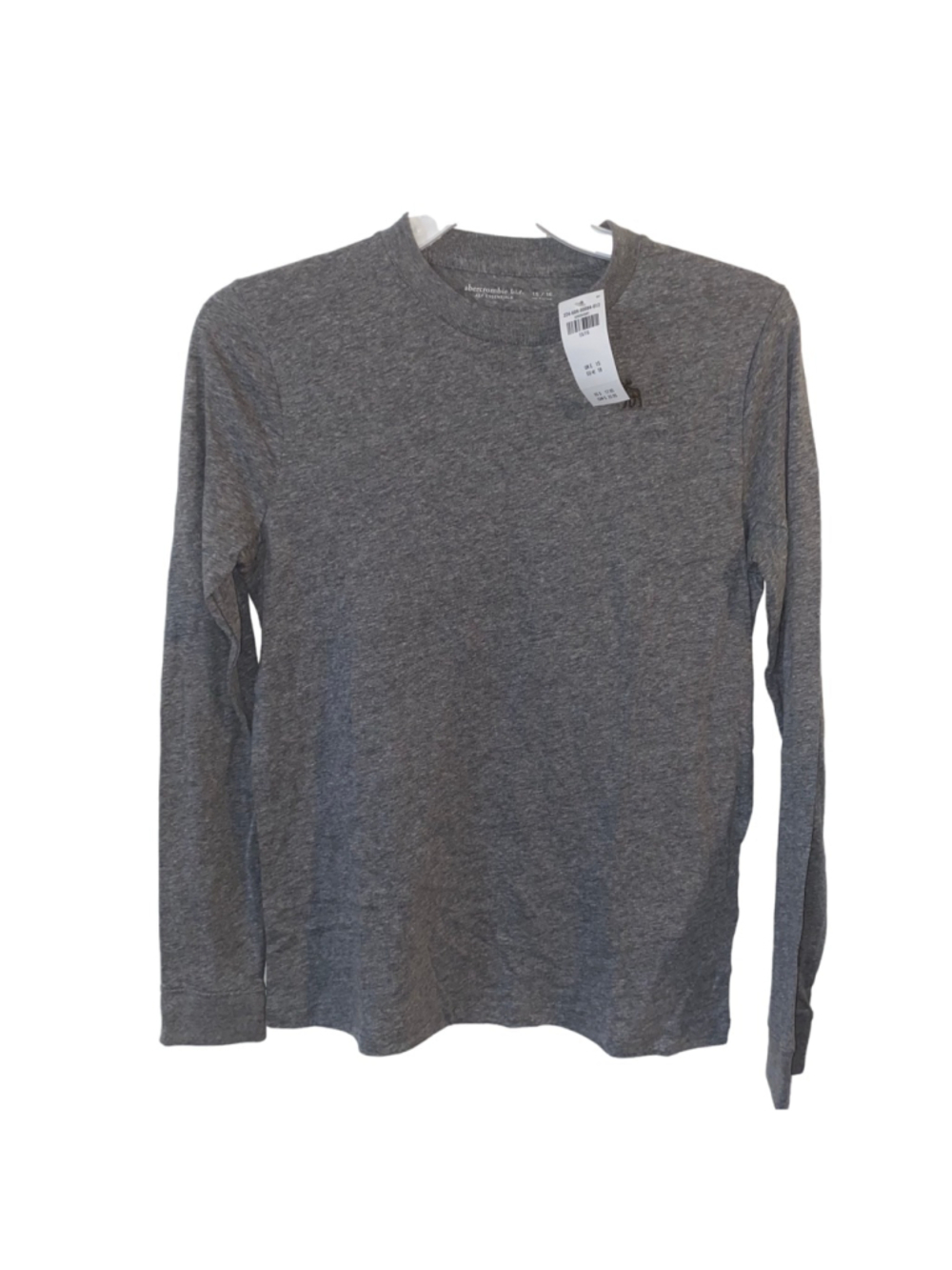 Boys Abercrombie Kids Gray Long Sleeve Crew Neck Tee Size 15/16 NWT